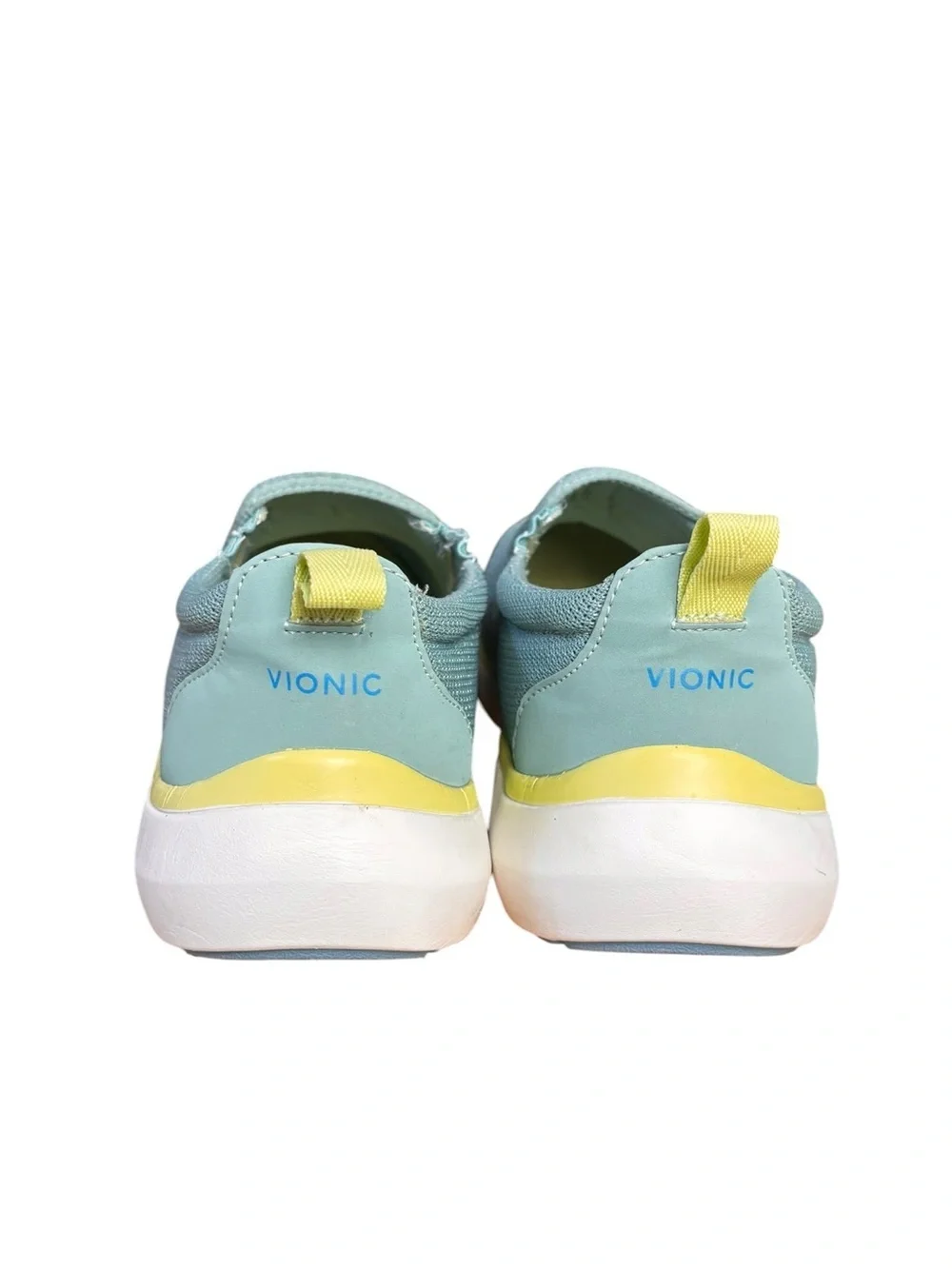Vionic Vortex Zeta Active Slip-On Sneakers Light Blue/Yellow Women’s Size 9